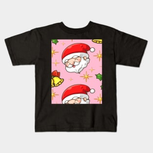 Cute Cheerful Santa Pattern Kids T-Shirt